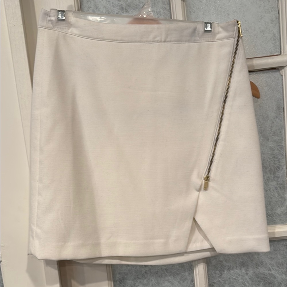 Banana Republic Off White Wrap look Mini Skirt Asymmetrical Work NWT